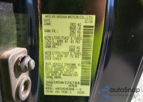 2017 Nissan Titan Xd S from USA, damaged, VIN 1N6AA1R95HN526788